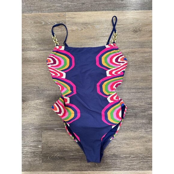 Trina Turk Rainbow Swirl Flattering‎ One Piece Swimsuit Sz 6 - Picture 3 of 7